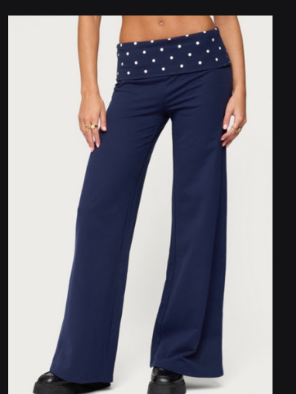 Urban outfitters Fold-Over Waist Pants in Navy large